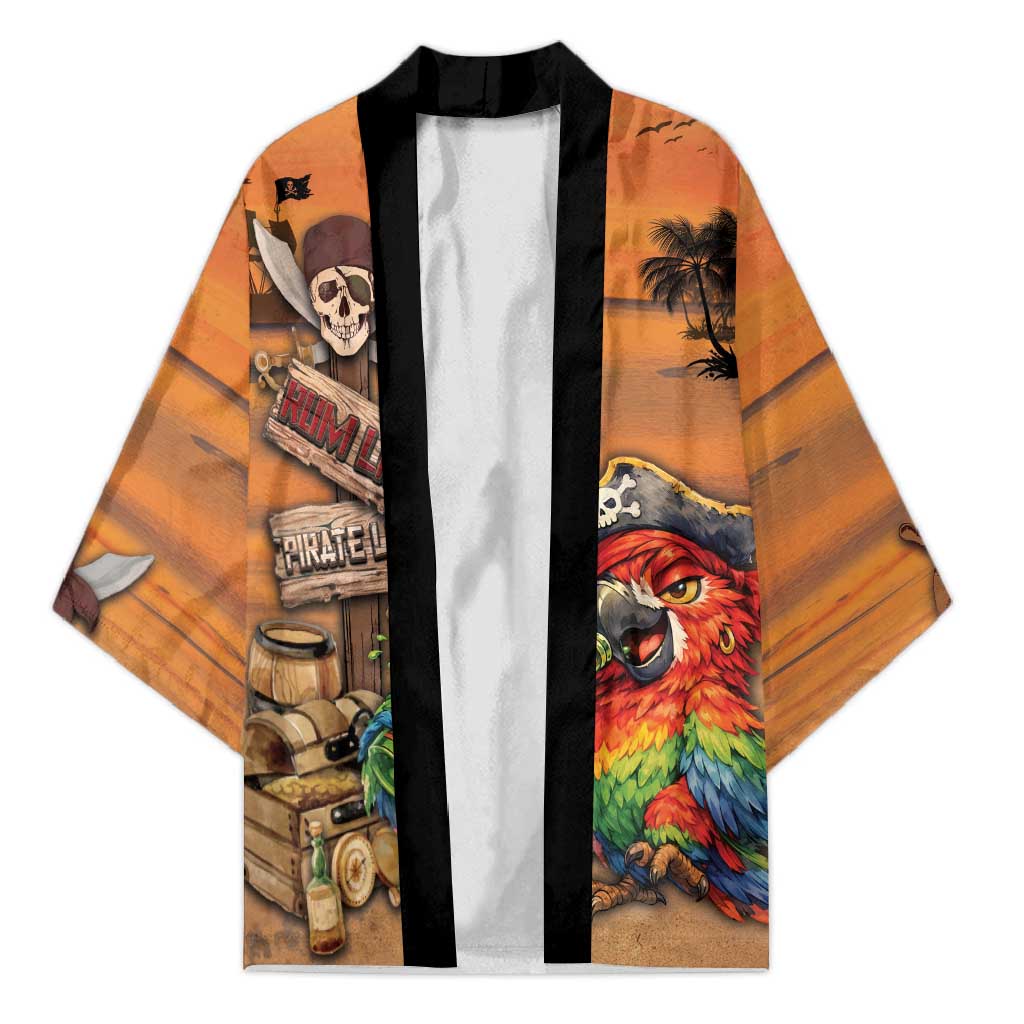 Personalized Drunken Pirate Parrot Kimono Tropical Vibe