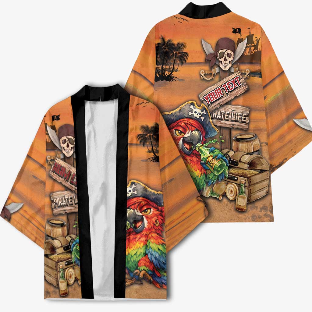 Personalized Drunken Pirate Parrot Kimono Tropical Vibe