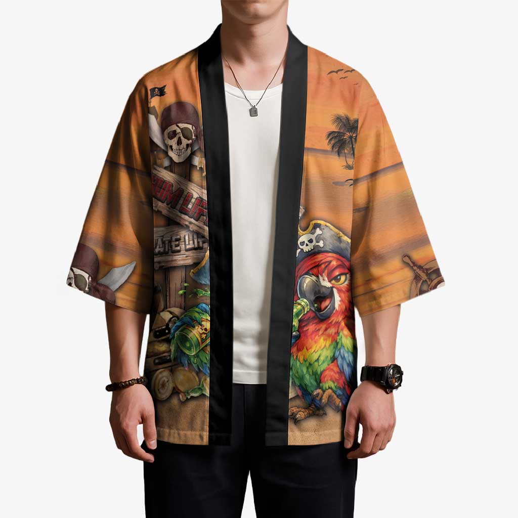 Personalized Drunken Pirate Parrot Kimono Tropical Vibe