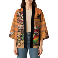 Personalized Drunken Pirate Parrot Kimono Tropical Vibe