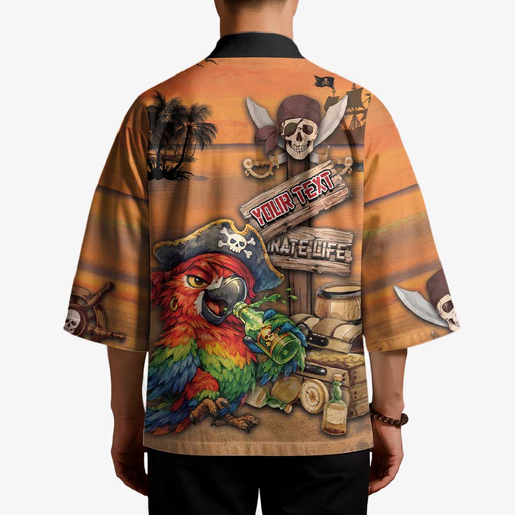 Personalized Drunken Pirate Parrot Kimono Tropical Vibe