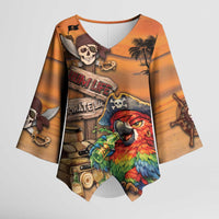 Personalized Drunken Pirate Parrot Kimono Sleeve Blouse Tropical Vibe