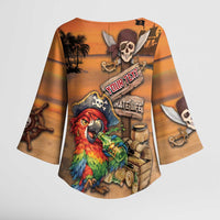 Personalized Drunken Pirate Parrot Kimono Sleeve Blouse Tropical Vibe