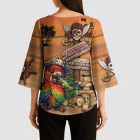 Personalized Drunken Pirate Parrot Kimono Sleeve Blouse Tropical Vibe