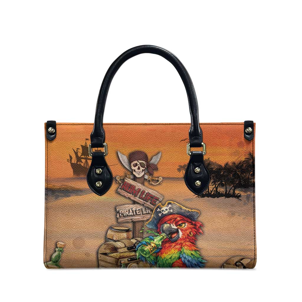 Drunken Pirate Parrot Leather Bag Tropical Vibe