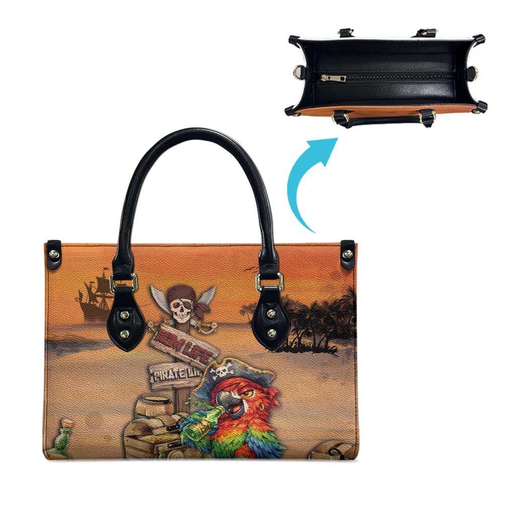 Drunken Pirate Parrot Leather Bag Tropical Vibe