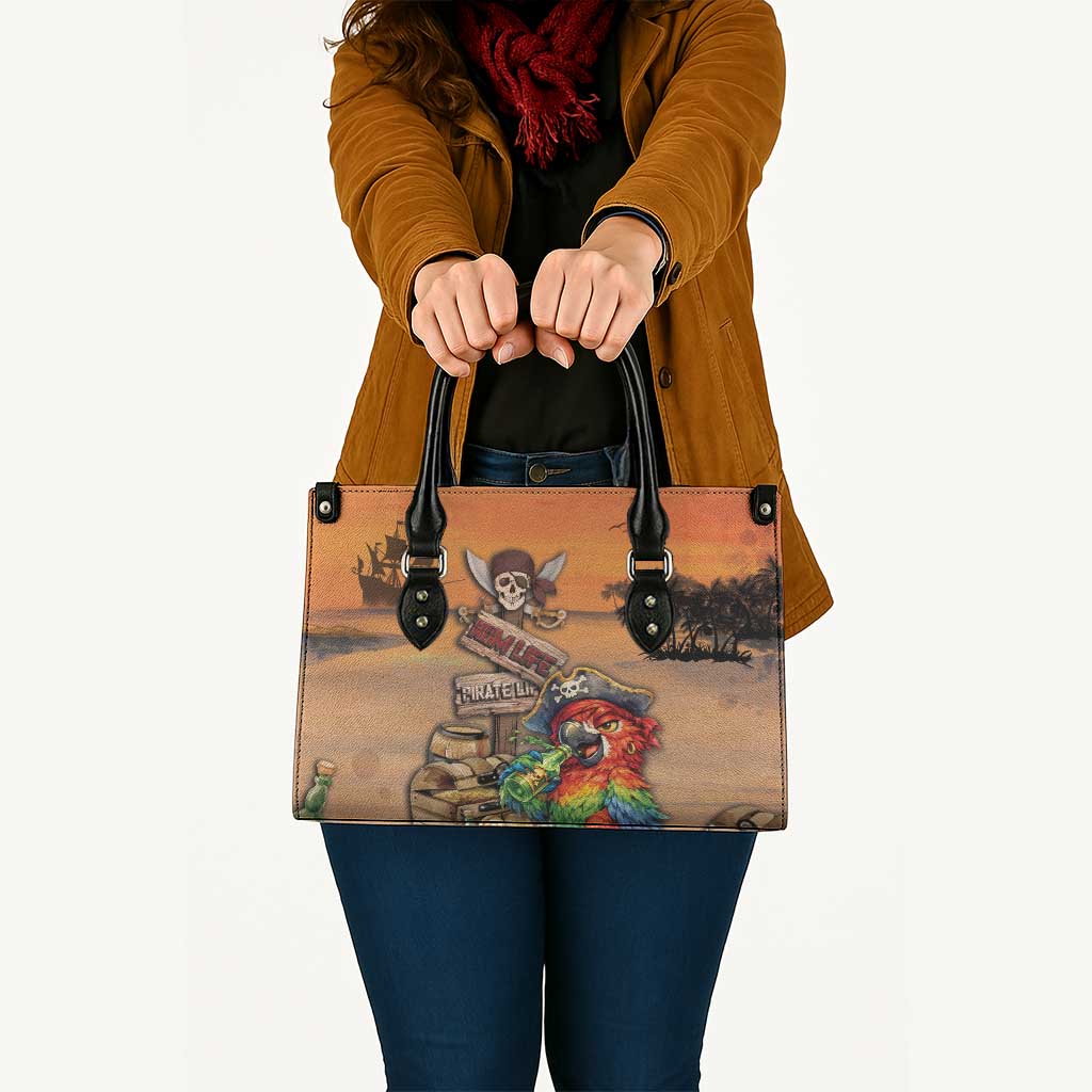 Drunken Pirate Parrot Leather Bag Tropical Vibe