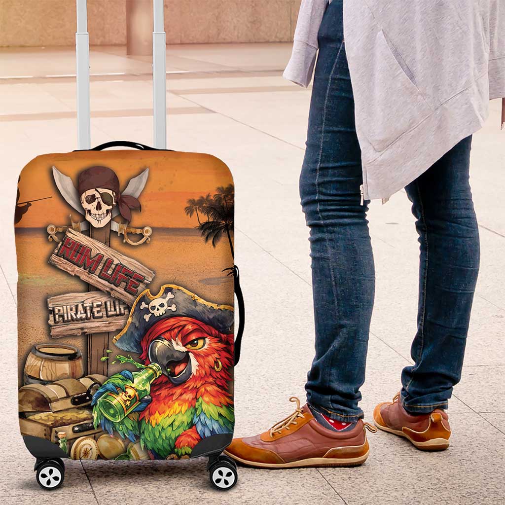Drunken Pirate Parrot Luggage Cover Tropical Vibe