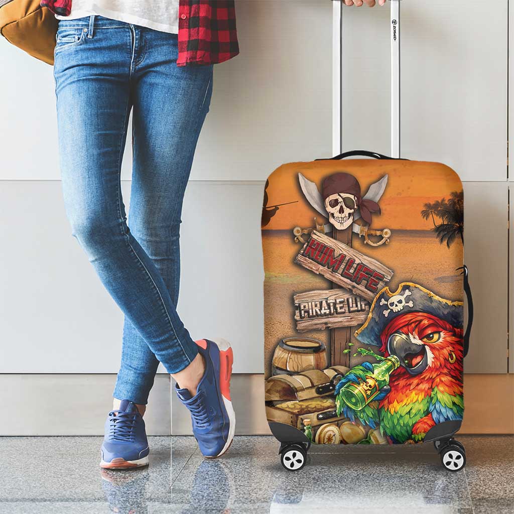 Drunken Pirate Parrot Luggage Cover Tropical Vibe