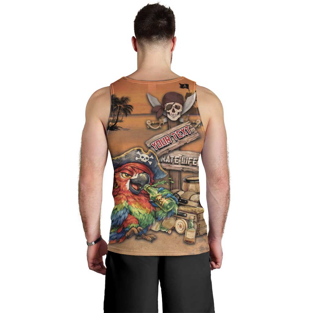 Personalized Drunken Pirate Parrot Men Tank Top Tropical Vibe