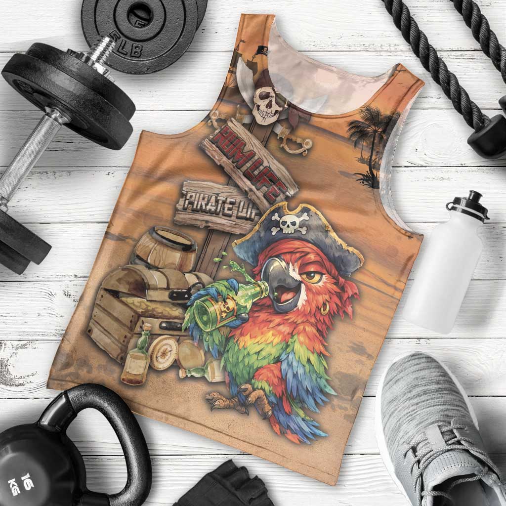 Personalized Drunken Pirate Parrot Men Tank Top Tropical Vibe