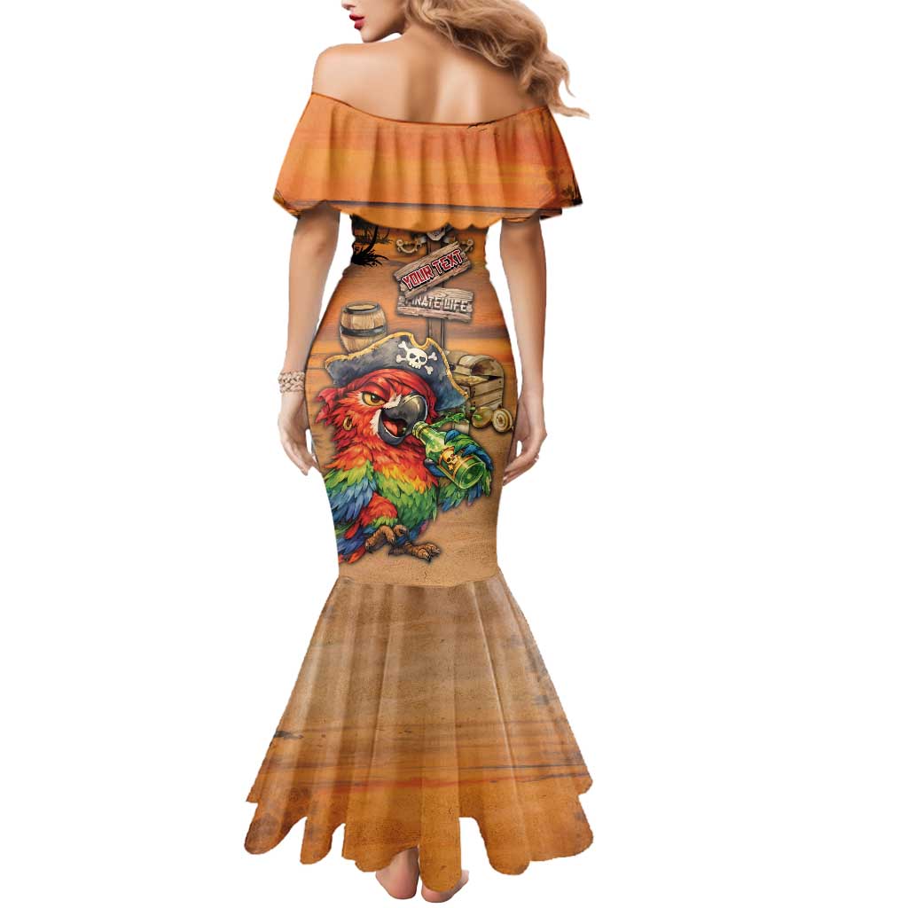 Personalized Drunken Pirate Parrot Mermaid Dress Tropical Vibe