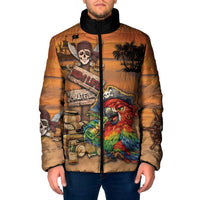 Personalized Drunken Pirate Parrot Padded Jacket Tropical Vibe