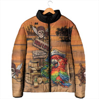 Personalized Drunken Pirate Parrot Padded Jacket Tropical Vibe
