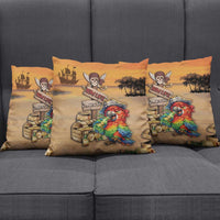 Drunken Pirate Parrot Pillow Cover Tropical Vibe