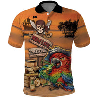 Personalized Drunken Pirate Parrot Polo Shirt Tropical Vibe