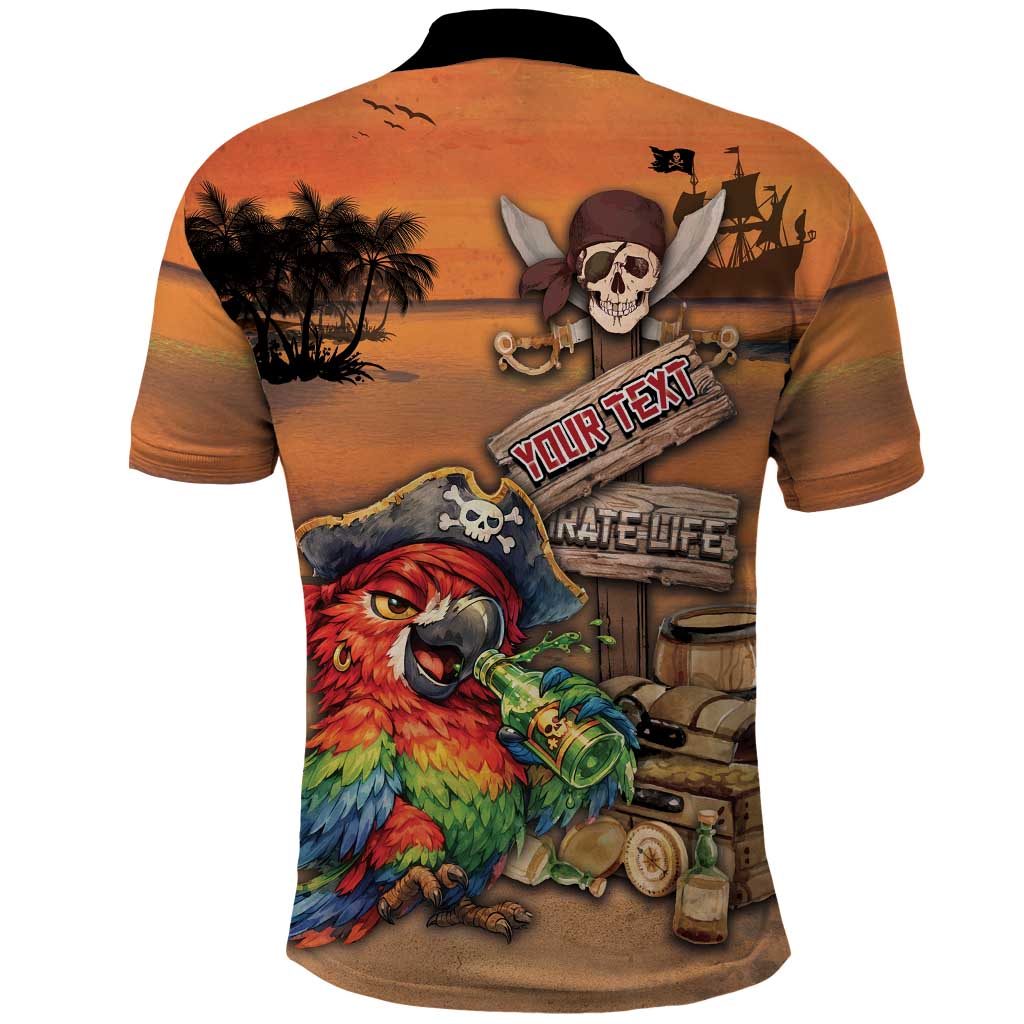 Personalized Drunken Pirate Parrot Polo Shirt Tropical Vibe