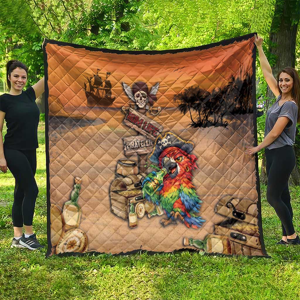 Drunken Pirate Parrot Quilt Tropical Vibe