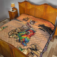 Drunken Pirate Parrot Quilt Tropical Vibe