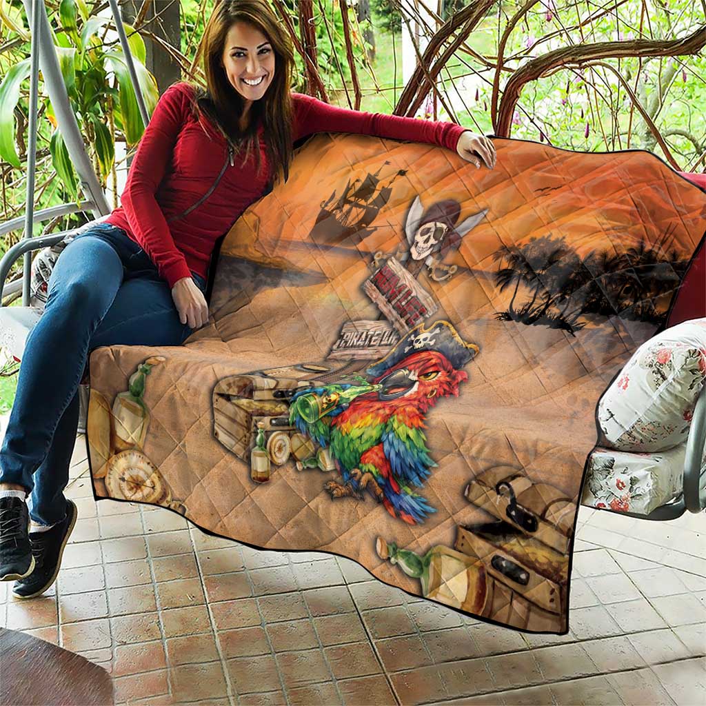 Drunken Pirate Parrot Quilt Tropical Vibe
