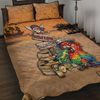 Drunken Pirate Parrot Quilt Bed Set Tropical Vibe