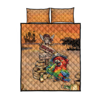 Drunken Pirate Parrot Quilt Bed Set Tropical Vibe