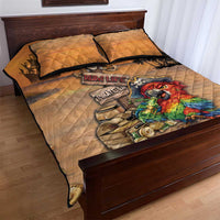 Drunken Pirate Parrot Quilt Bed Set Tropical Vibe