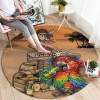 Drunken Pirate Parrot Round Carpet Tropical Vibe