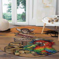 Drunken Pirate Parrot Round Carpet Tropical Vibe