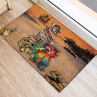 Drunken Pirate Parrot Rubber Doormat Tropical Vibe