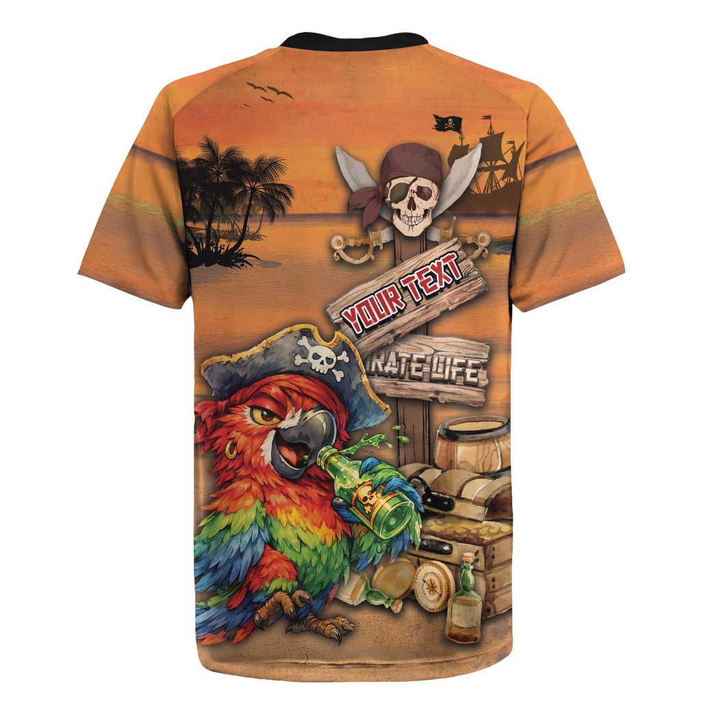 Personalized Drunken Pirate Parrot Rugby Jersey Tropical Vibe