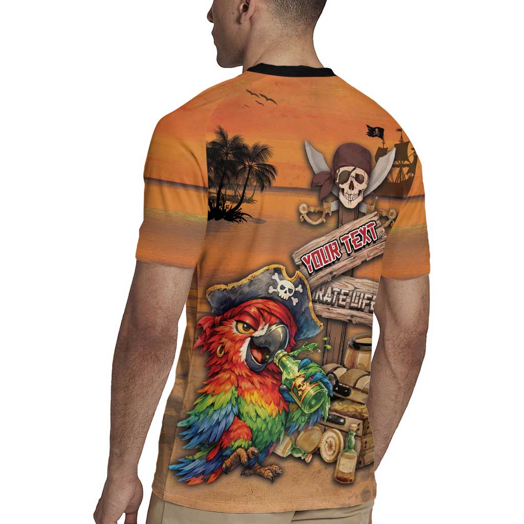Personalized Drunken Pirate Parrot Rugby Jersey Tropical Vibe