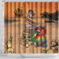 Drunken Pirate Parrot Shower Curtain Tropical Vibe