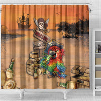 Drunken Pirate Parrot Shower Curtain Tropical Vibe