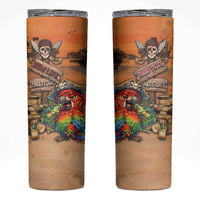 Personalized Drunken Pirate Parrot Skinny Tumbler Tropical Vibe