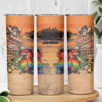 Personalized Drunken Pirate Parrot Skinny Tumbler Tropical Vibe
