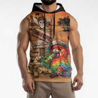 Personalized Drunken Pirate Parrot Sleeveless Hoodie Tropical Vibe
