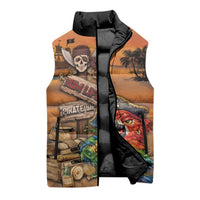 Personalized Drunken Pirate Parrot Sleeveless Puffer Jacket Tropical Vibe