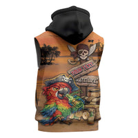 Personalized Drunken Pirate Parrot Sleeveless Zip Hoodie Tropical Vibe