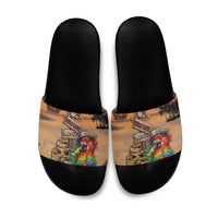 Drunken Pirate Parrot Slide Sandals Tropical Vibe