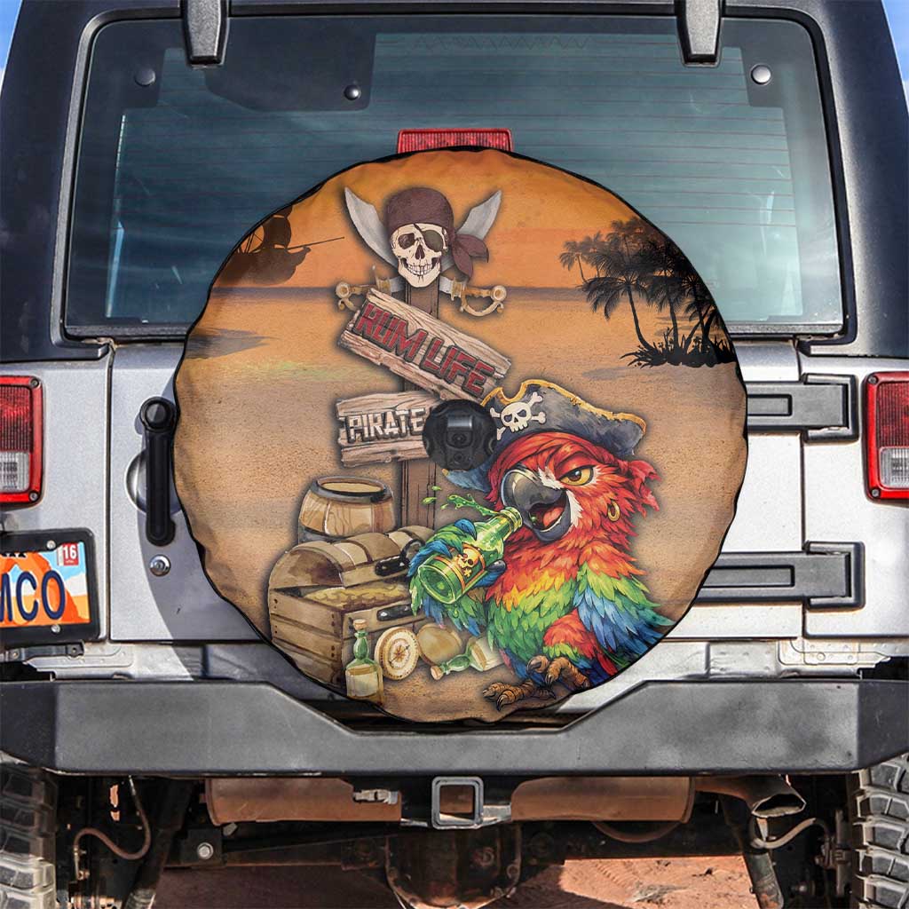 Drunken Pirate Parrot Spare Tire Cover Tropical Vibe