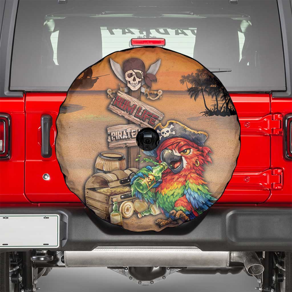 Drunken Pirate Parrot Spare Tire Cover Tropical Vibe
