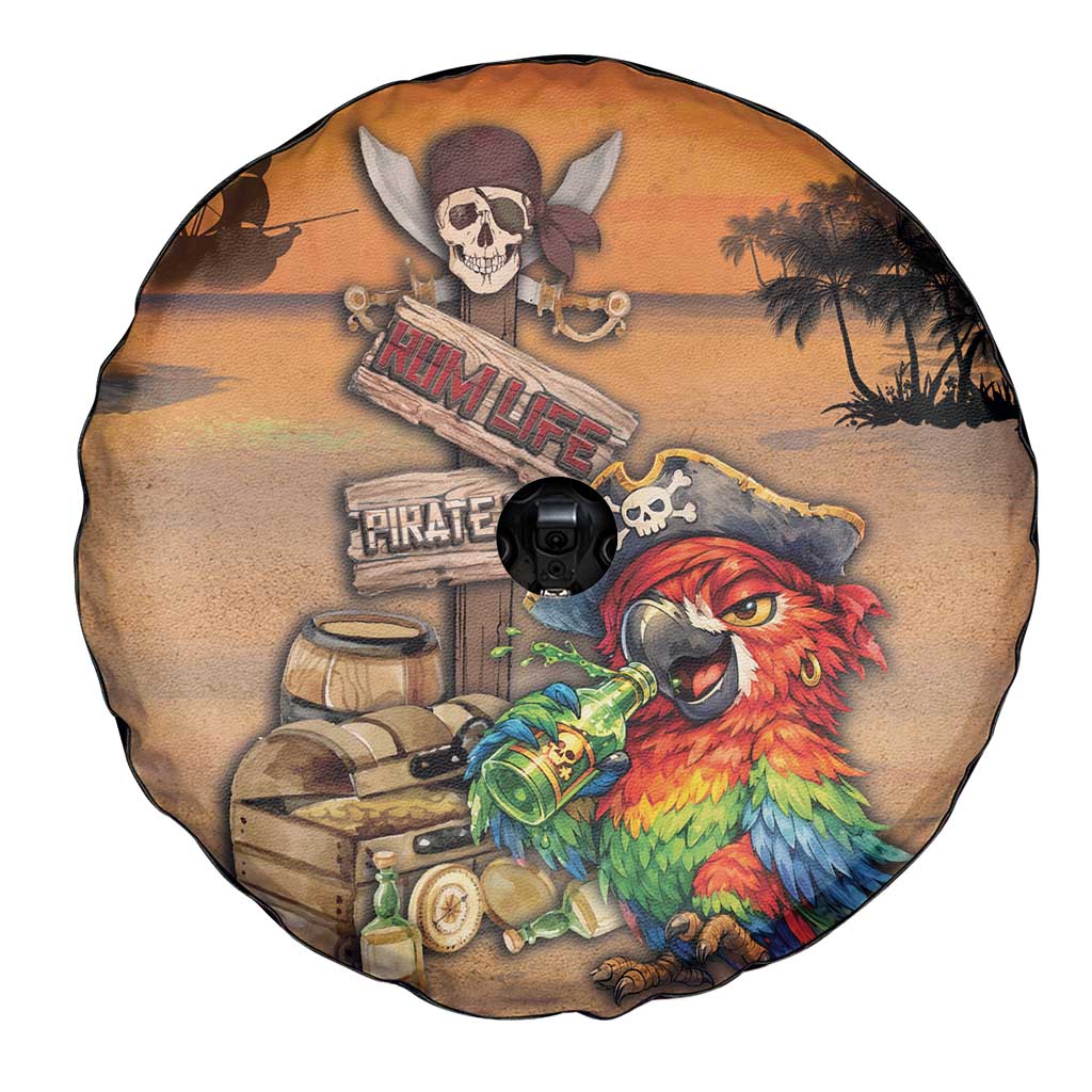 Drunken Pirate Parrot Spare Tire Cover Tropical Vibe