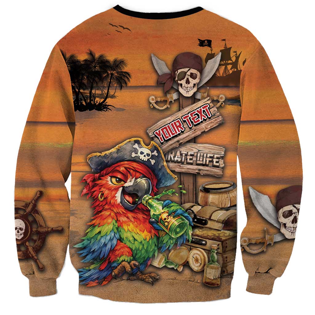 Personalized Drunken Pirate Parrot Sweatshirt Tropical Vibe