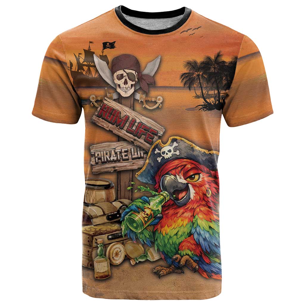 Personalized Drunken Pirate Parrot T Shirt Tropical Vibe