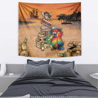 Drunken Pirate Parrot Tapestry Tropical Vibe