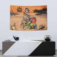 Drunken Pirate Parrot Tapestry Tropical Vibe