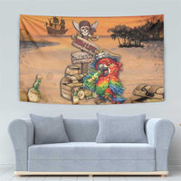 Drunken Pirate Parrot Tapestry Tropical Vibe