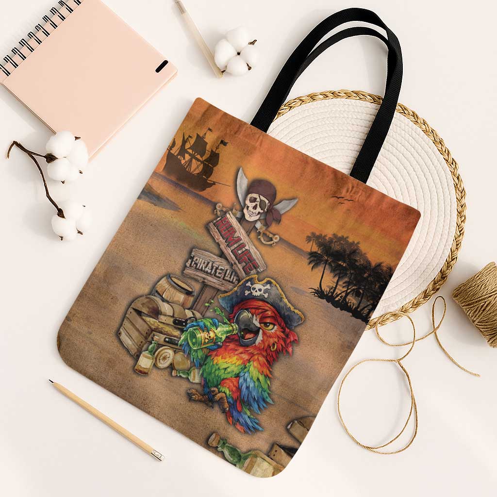 Drunken Pirate Parrot Tote Bag Tropical Vibe