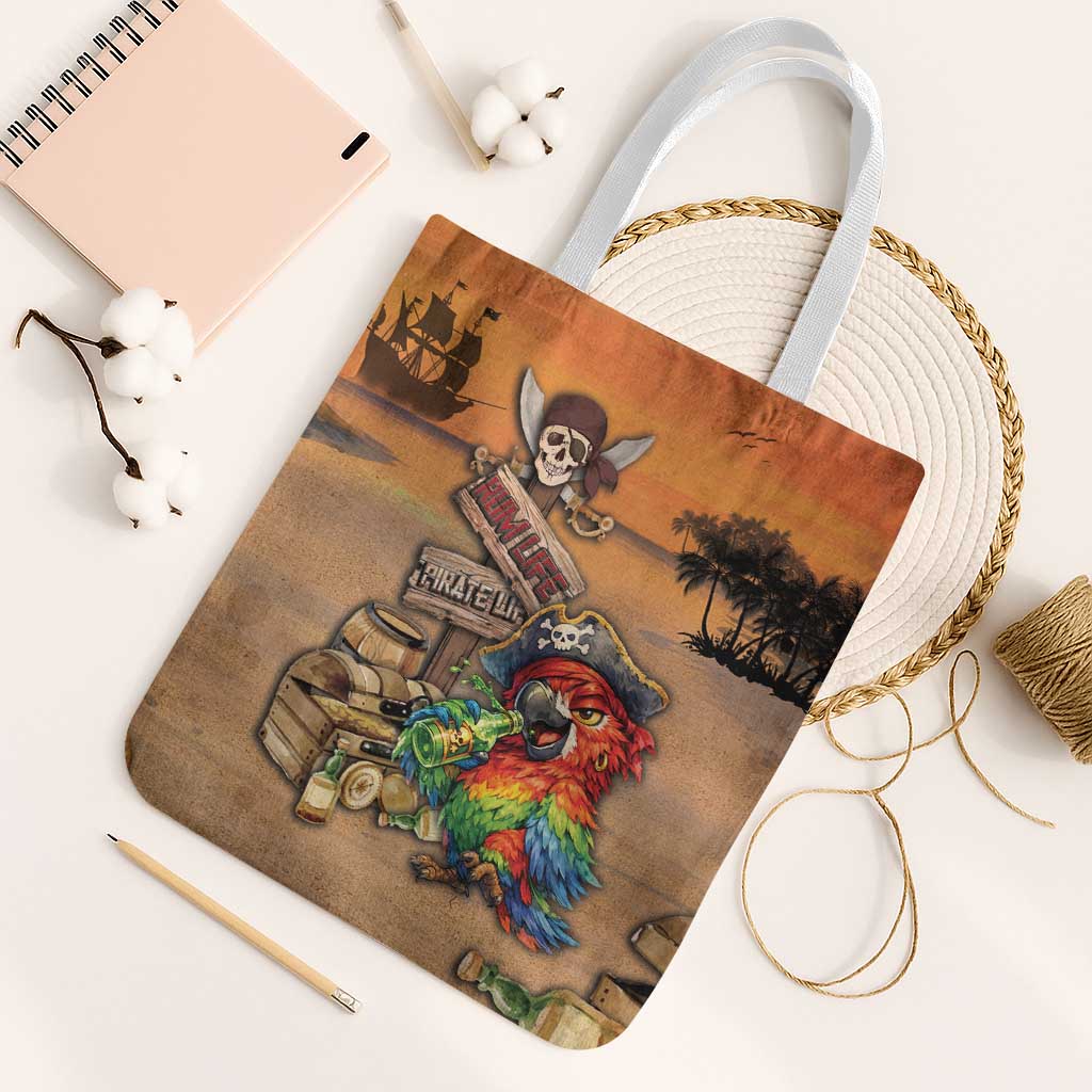 Drunken Pirate Parrot Tote Bag Tropical Vibe
